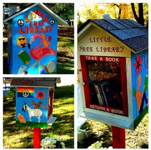 In Lawrence, Kan., there is a Little Free Library.  The only rule is if you take a book, give a book.   Photo by @SquirrelsOfKU